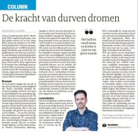 De kracht van blijven dromen - Pascal Cuijpers in Dagblad de Limburger, december 2021