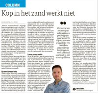 Kop in het zand werkt niet - Pascal Cuijpers in Dagblad de Limburger, februari 2022