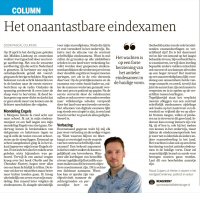 Het onaantastbare eindexamen - Pascal Cuijpers in Dagblad de Limburger, april 2022