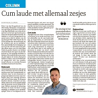 Cum laude met allemaal zesjes - Pascal Cuijpers in Dagblad de Limburger, augustus 2023