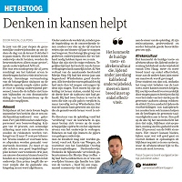 Denken in kansen helpt - Pascal Cuijpers in Dagblad de Limburger, november 2023