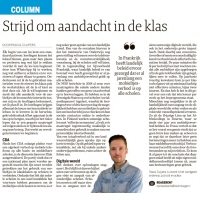 Strijd om aandacht in de klas - Pascal Cuijpers in Dagblad de Limburger, februari 2023