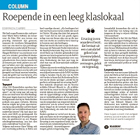 Roepende in een leeg klaslokaal - Pascal Cuijpers in Dagblad de Limburger, oktober 2024