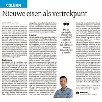 Nieuwe eisen als vertrekpunt - Pascal Cuijpers in Dagblad de Limburger, oktober 2024