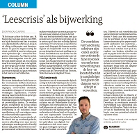 'Leescrisis' als bijwerking - Pascal Cuijpers in Dagblad de Limburger, januari 2024